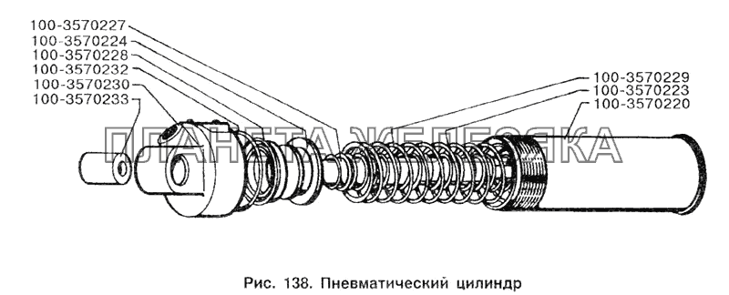 Пневматический цилиндр ЗИЛ-133Г40
